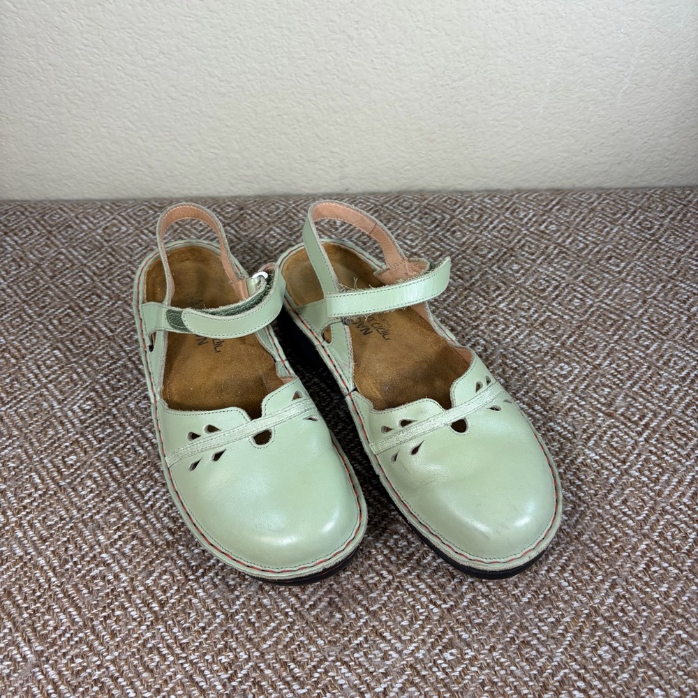 NAOT Gardenia Leather Sandals Israel Mary Jane Sz 7-7.5 Boho Cottagecore Country